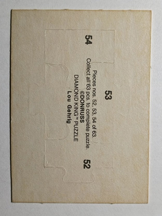 1985 Donruss Lou Gehrig Puzzle #52 Gehrig Puzzle 52-54