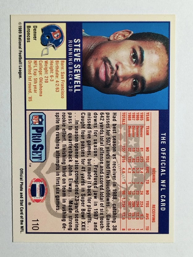 1989 Pro Set #110 Steve Sewell RC