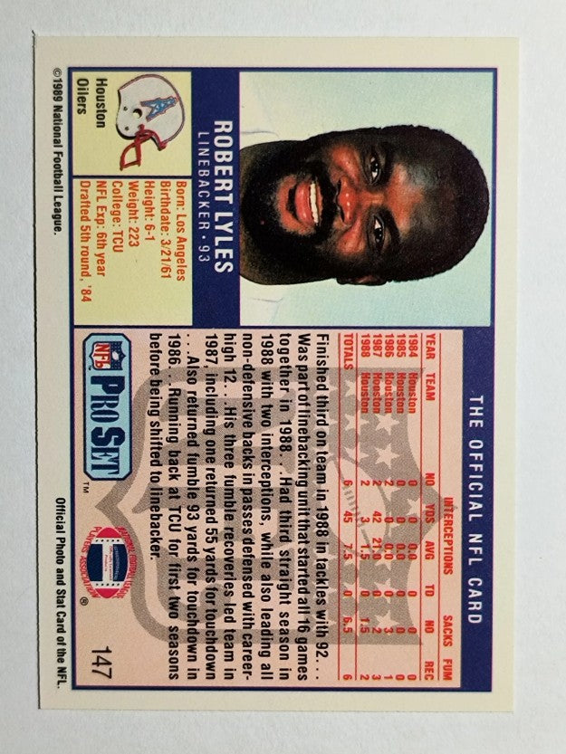 1989 Pro Set #147 Robert Lyles RC