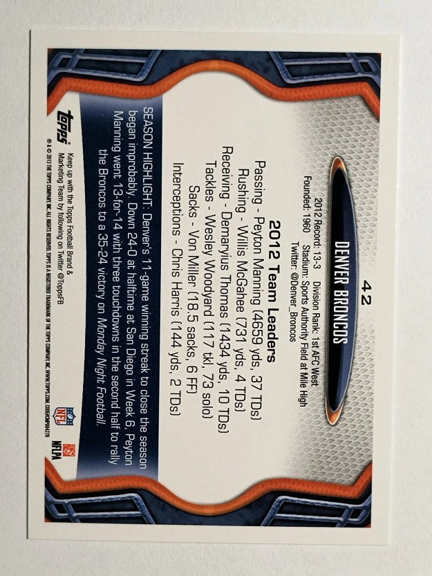 2013 Topps #42 Denver Broncos/Eric Decker/Demaryius Thomas/Knowshon Moreno