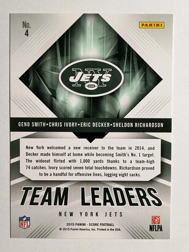 2015 Score Team Leaders #4 Chris Ivory/Eric Decker/Geno Smith/Sheldon Richardson