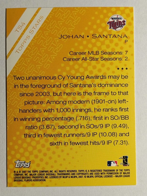 2007 Topps Stars #TS4 Johan Santana