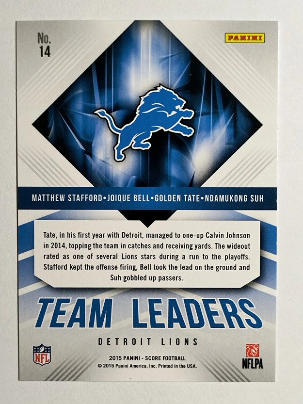 2015 Score Team Leaders #14 Golden Tate/Bell/Matthew Stafford/Ndamukong Suh