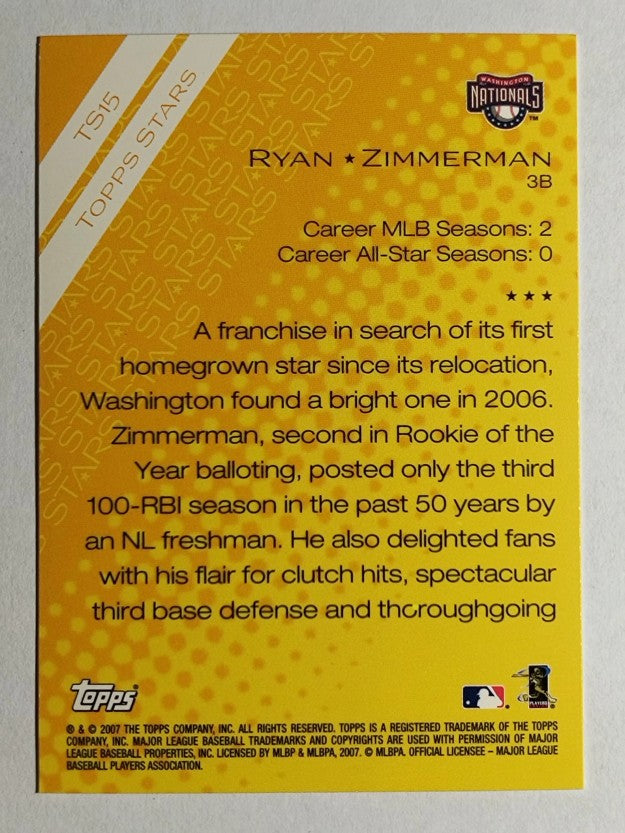 2007 Topps Stars #TS15 Ryan Zimmerman