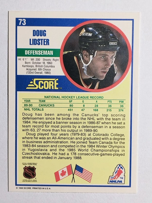1990-91 Score #73 Doug Lidster