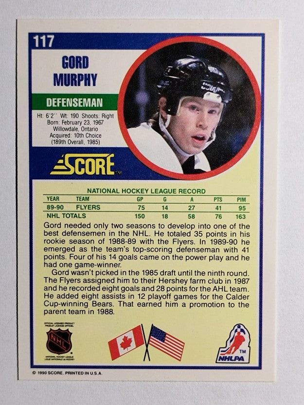 1990-91 Score #117 Gord Murphy RC