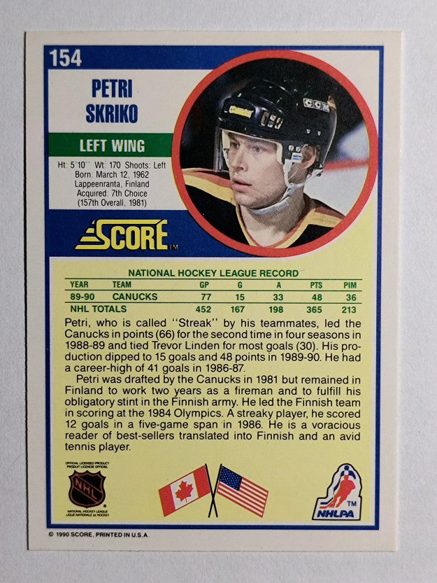 1990-91 Score #154 Petri Skriko