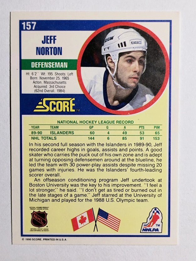 1990-91 Score #157 Jeff Norton