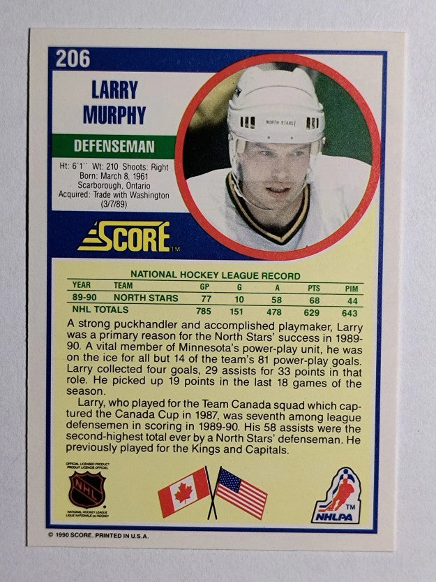 1990-91 Score #206 Larry Murphy