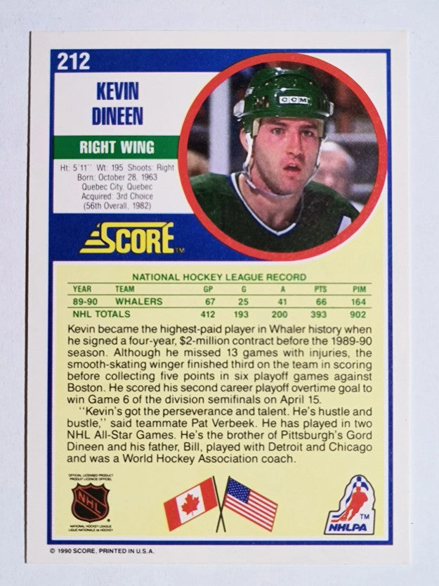 1990-91 Score #212 Kevin Dineen
