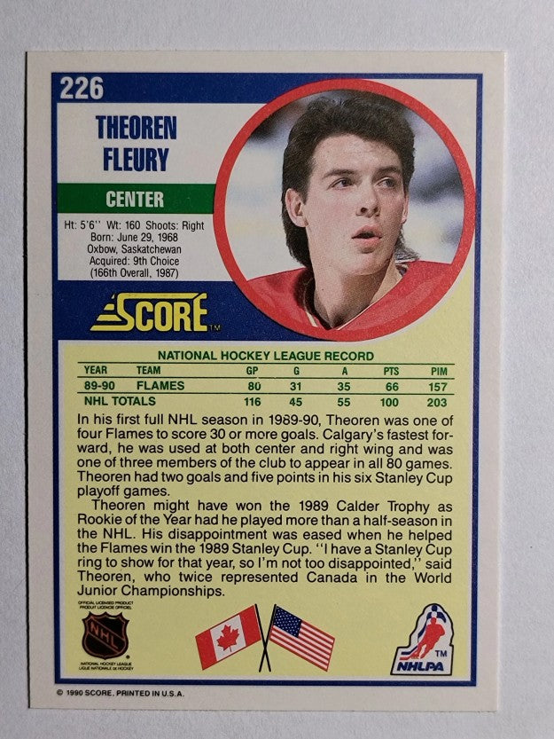 1990-91 Score #226 Theo Fleury