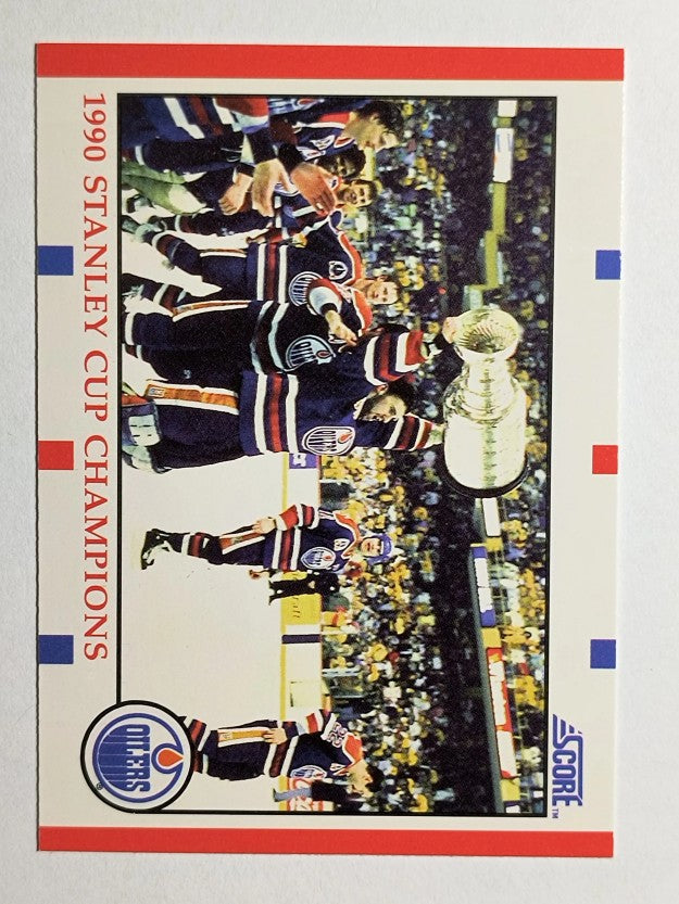 1990-91 Score #331 Edmonton Oilers Champs