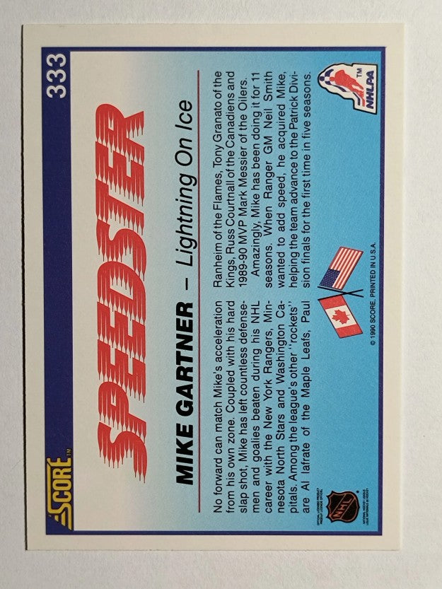 1990-91 Score #333 Mike Gartner Speed