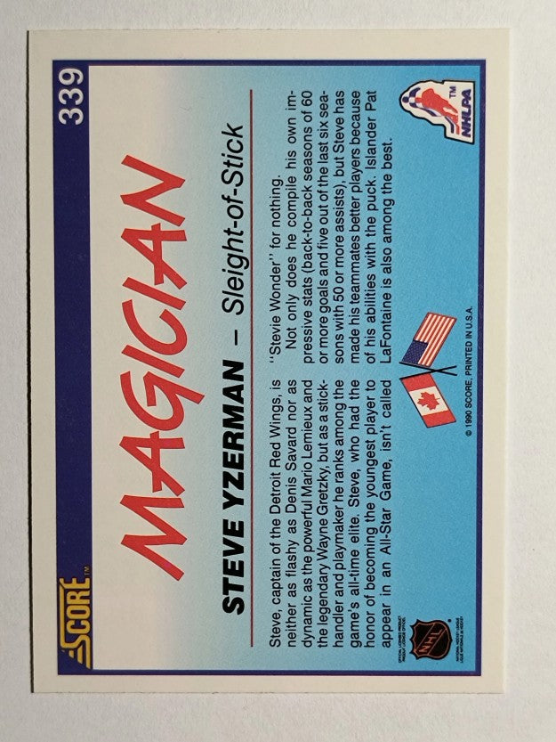 1990-91 Score #339 Steve Yzerman Magic