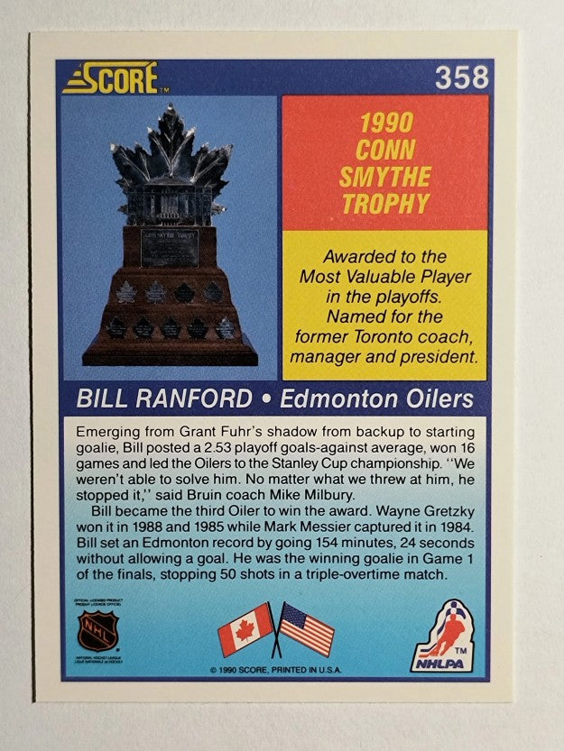 1990-91 Score #358 Bill Ranford Smythe