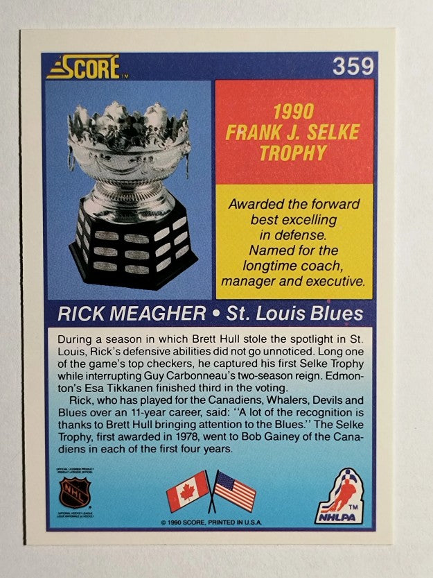 1990-91 Score #359 Rick Meagher Selke