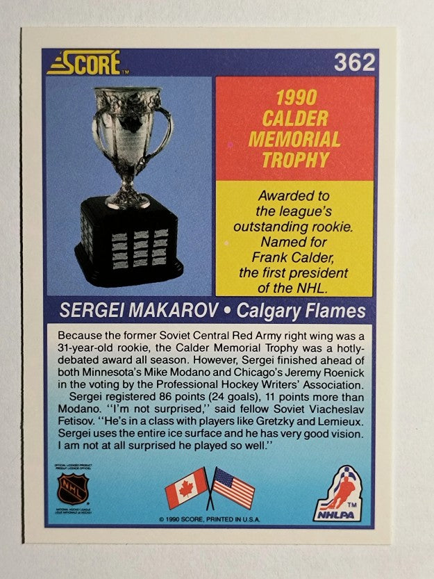 1990-91 Score #362 Sergei Makarov Calder
