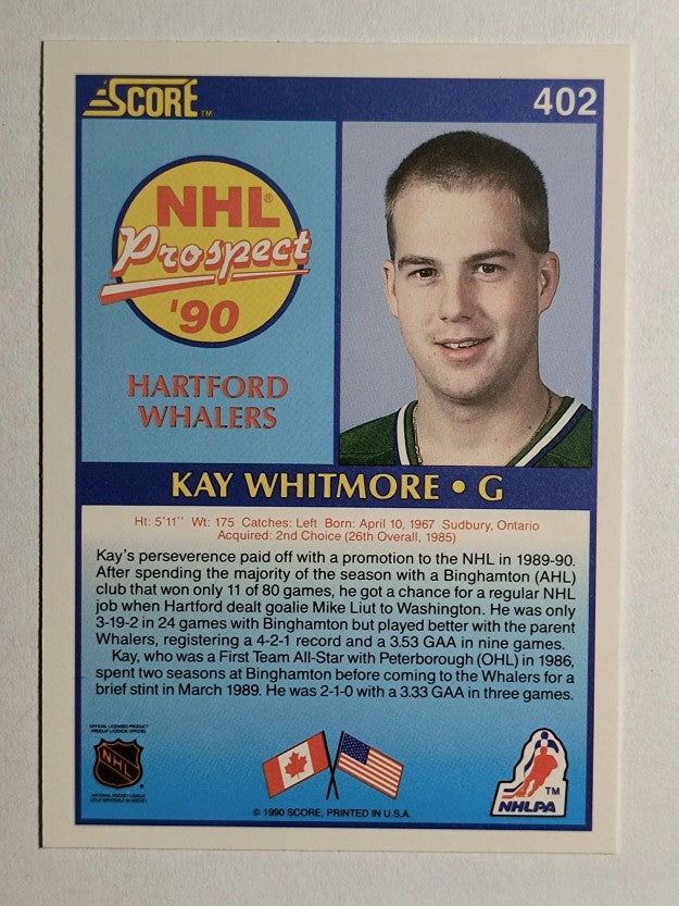 1990-91 Score #402 Kay Whitmore RC