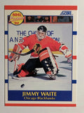 1990-91 Score #407A Jim Waite ERR RC/reads "catches: right" on back