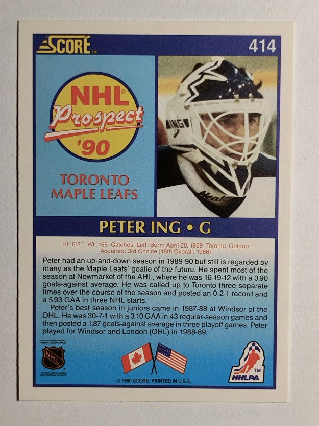 1990-91 Score #414 Peter Ing RC