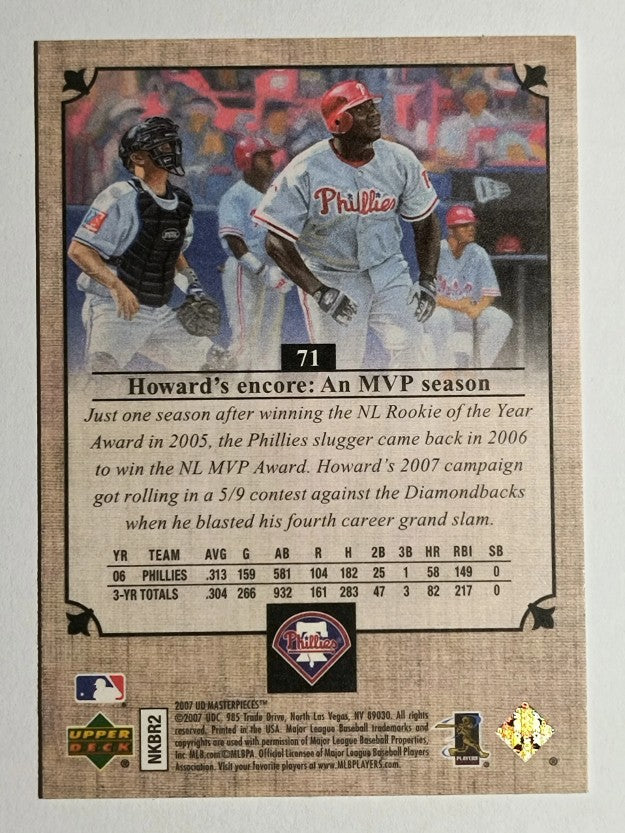 2007 UD Masterpieces #71 Ryan Howard