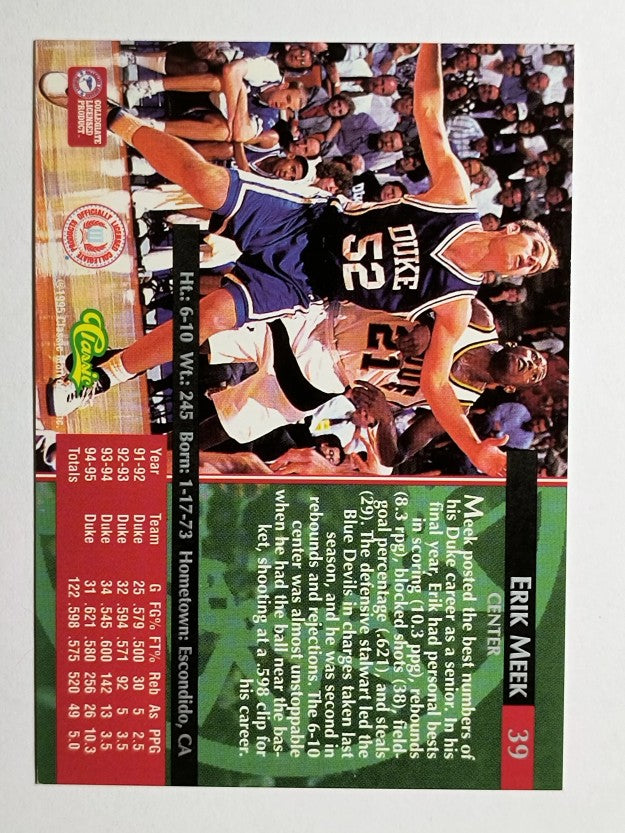 1995 Classic #39 Erik Meeks