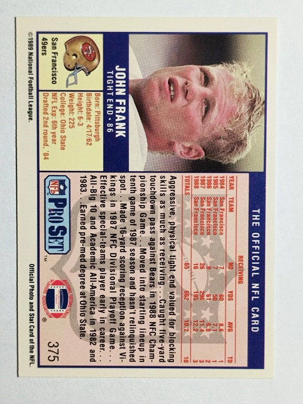 1989 Pro Set #375 John Frank