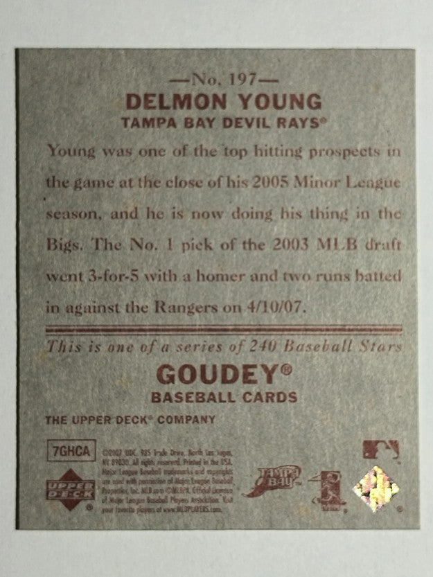 2007 Upper Deck Goudey Red Backs #197 Delmon Young