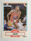 1990-91 Fleer #192B Harvey Grant/First name on card front in white