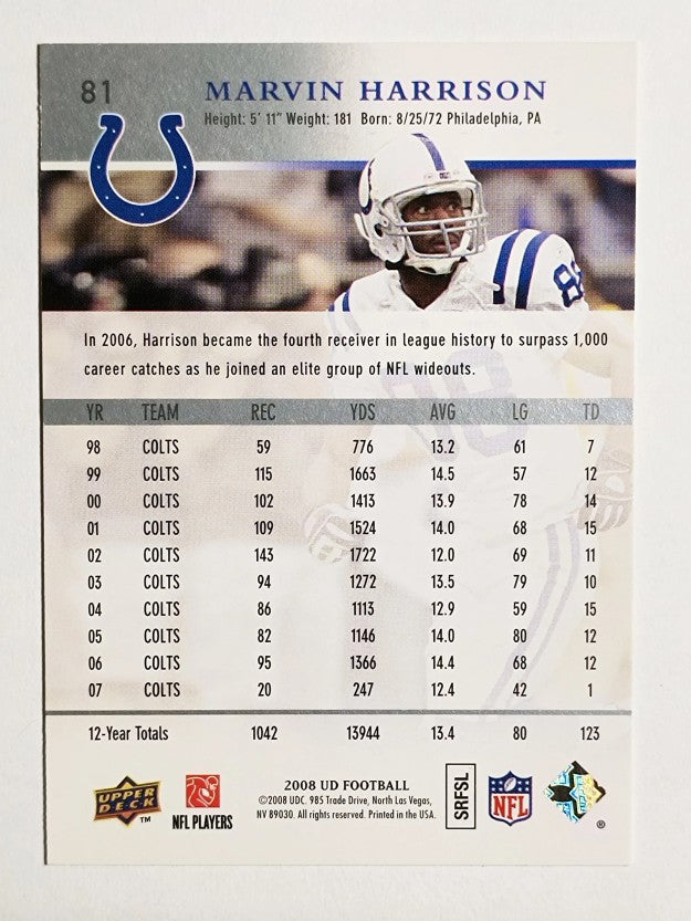 2008 Upper Deck #81 Marvin Harrison