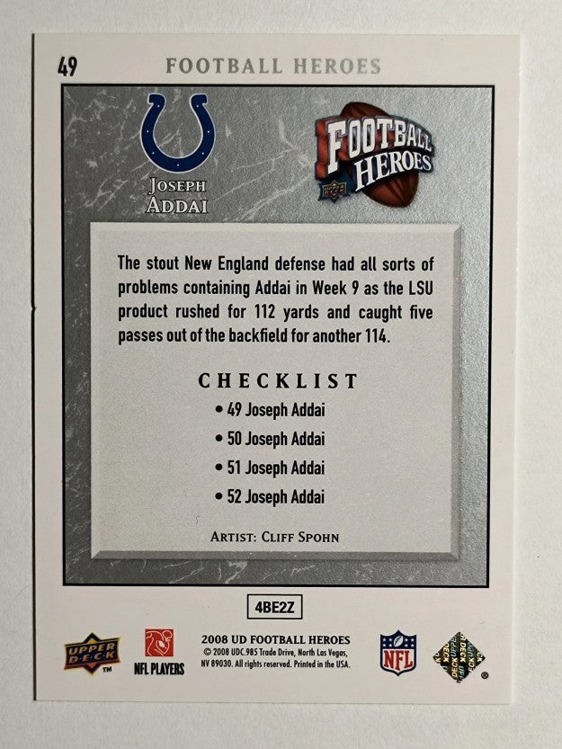 2008 Upper Deck Heroes #49 Joseph Addai