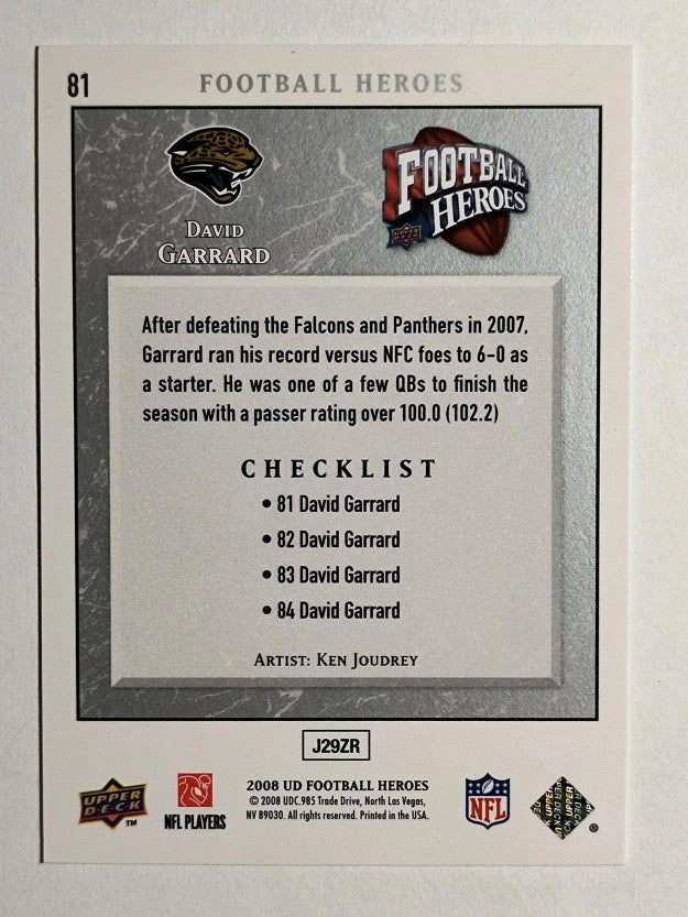 2008 Upper Deck Heroes #81 David Garrard