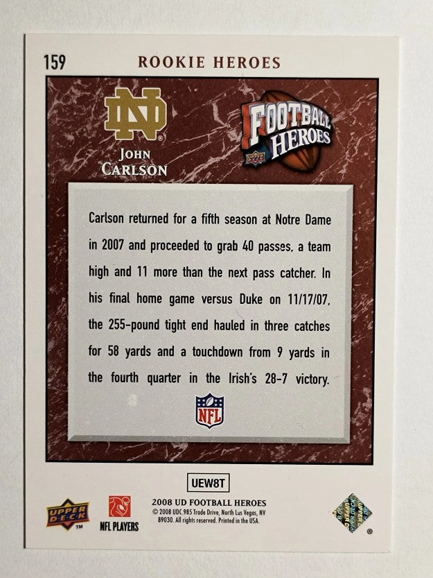 2008 Upper Deck Heroes #159 John Carlson RC