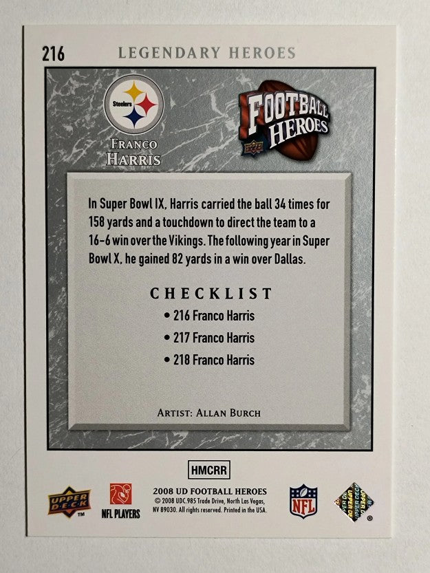 2008 Upper Deck Heroes #216 Franco Harris