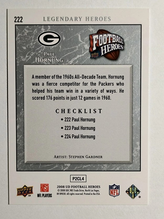 2008 Upper Deck Heroes #222 Paul Hornung