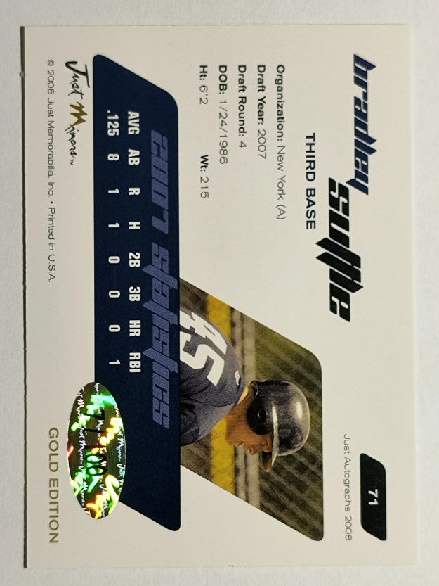 2008 Just Autographs Gold #71 Bradley Suttle /100