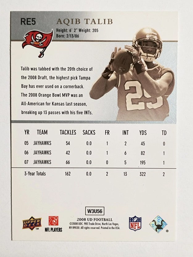 2008 Upper Deck Rookie Exclusives #RE5 Aqib Talib