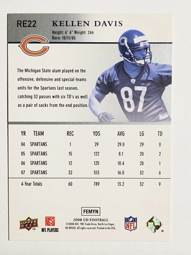2008 Upper Deck Rookie Exclusives #RE22 Kellen Davis