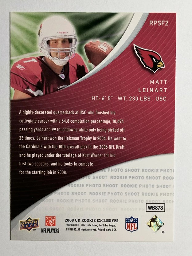 2008 Upper Deck Rookie Exclusives Photo Shoot Flashbacks #2 Matt Leinart