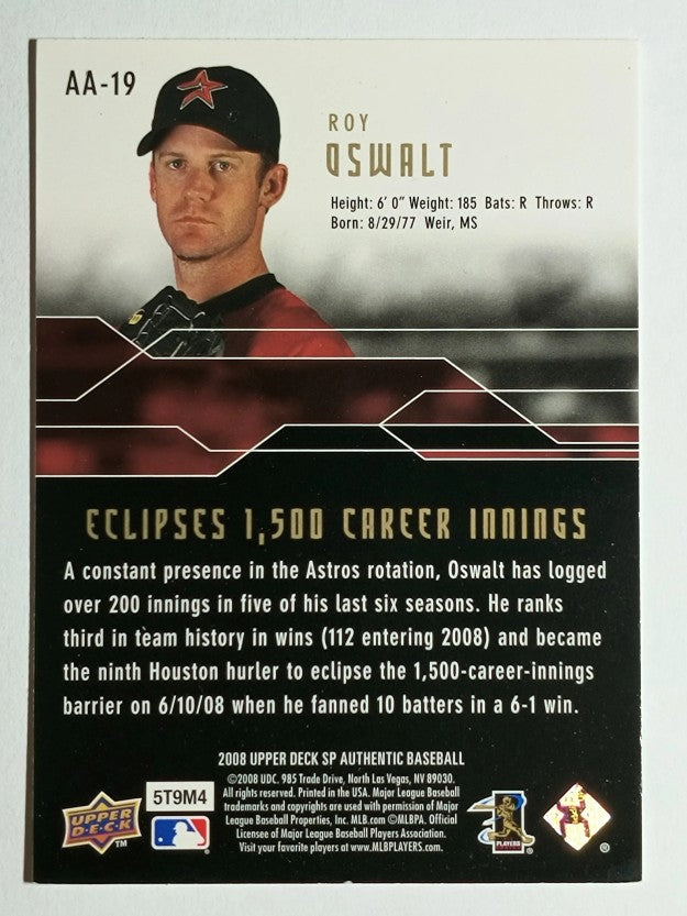 2008 SP Authentic Authentic Achievements #AA19 Roy Oswalt