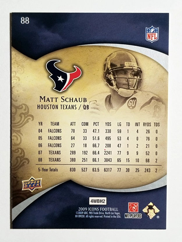 2009 Upper Deck Icons #88 Matt Schaub