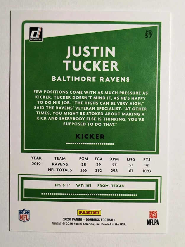 2020 Donruss #37 Justin Tucker