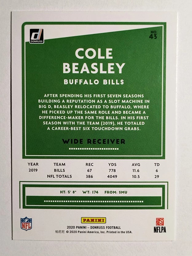 2020 Donruss #43 Cole Beasley