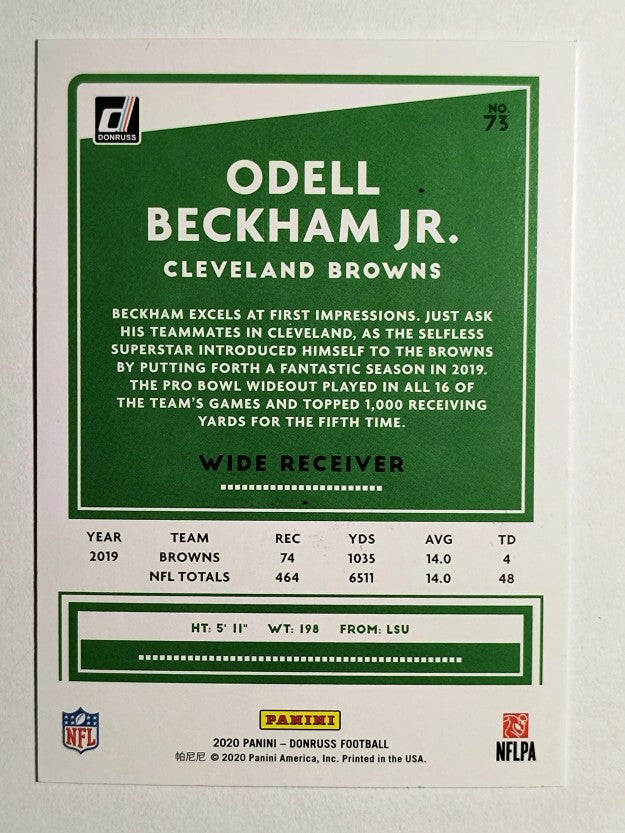 2020 Donruss #73A Odell Beckham Jr.
