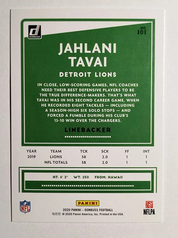 2020 Donruss #101 Jahlani Tavai