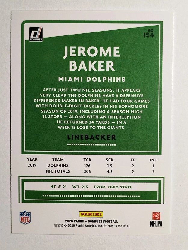 2020 Donruss #154 Jerome Baker