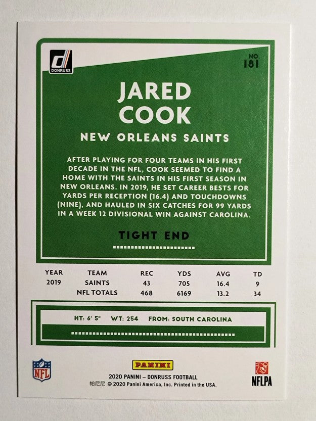 2020 Donruss #181 Jared Cook