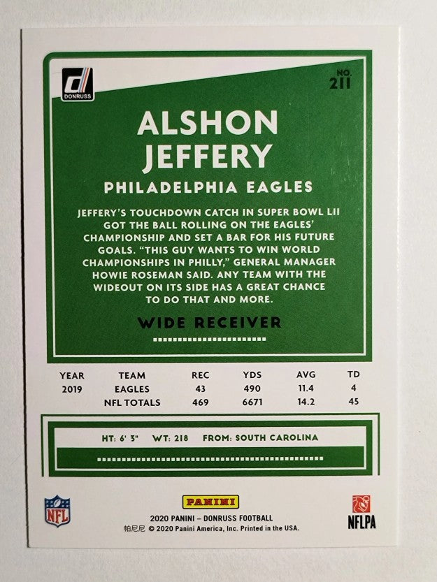 2020 Donruss #211 Alshon Jeffery