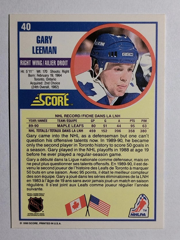 1990-91 Score Canadian #40 Gary Leeman