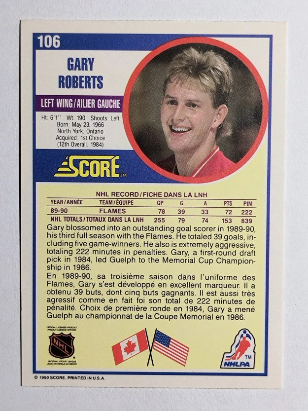 1990-91 Score Canadian #106 Gary Roberts